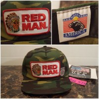 Vintage Red Man Chewing Tobacco Indian Chief Made in USA 's PATCH camo hat   eb-89870365